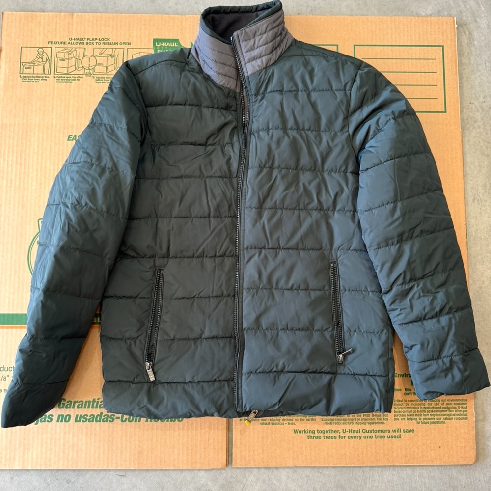 Weatherproof Men's Puffer Jacket - Dark Green and Gray
